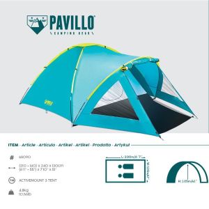 Pavillo 68090 Activemount 3 Kişilik Kamp Çadırı 210*240*130cm