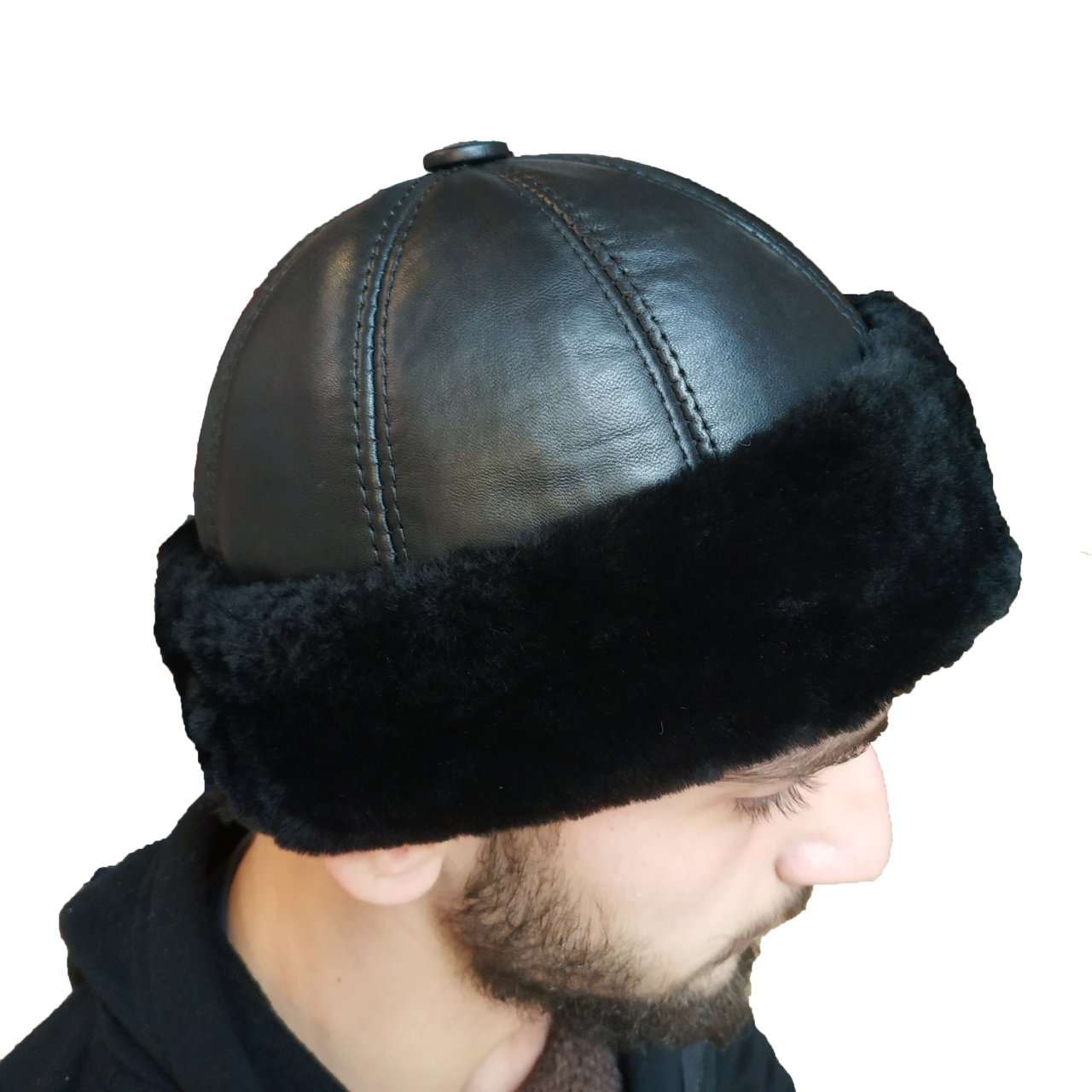 Serdar Kılıç Deri Şapka Börk Modeli