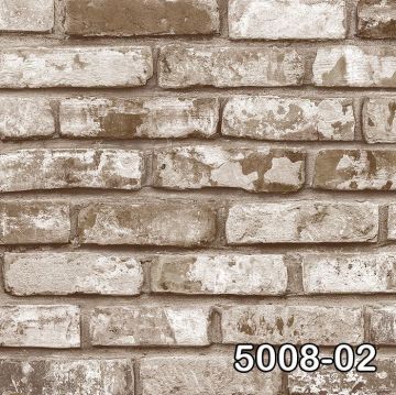 Retro taş desenli  5008-02-eskitme-dalgalı-Kahverengi-yerli-taş-duvar-desenli-modelli-Fon-(16,2 m2)