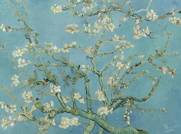 Van Gogh Bn w30548-poster 8 parçalı-Ağaç dalı-pano-kağıt-Mavi desenli-Ebat. eni ( 52 cm X 8 parça dan X 416 Mtr X yükseklik 250 cm,( Toplam kaplama alanı (10,04 M2 )Orijinal