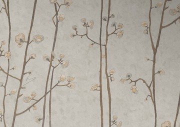 İthal Hollanda BN Van Gogh duvar kağıtları 220022-Yeni-bej ağaç dallı-Non woven tabanlı,Rulo Ebatı: 10,05 x 0,53 m