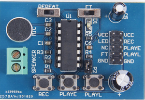 Mini Isd1820 Ses Kayıt Modülü /  Sound Recording Module