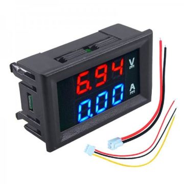 Dijital Ampermetre 0-10a Voltmetre 0-100v - Kasalı