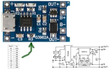 Tp4056 Korumalı Lityum İon Batarya Pil Şarj Modülü 5v 1a