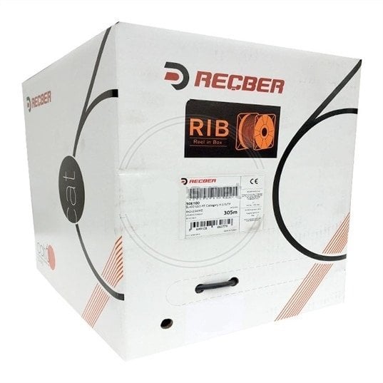 Reçber SL400 U23 LSZH RIB Cat6 U/UTP 4X2X23AWG Kablo Halogen Free 100m