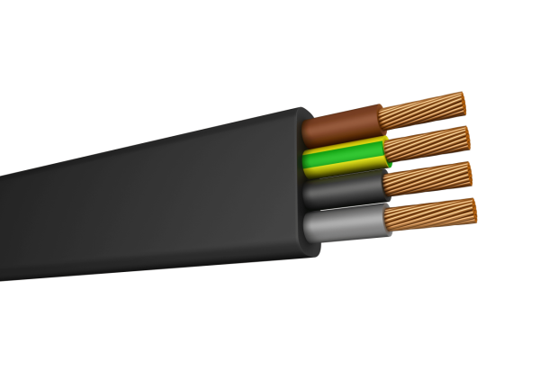 KabloPiyasa H07VVH6-F 5x1,5 mm Yassı Vinç Enerji Kablosu 1 Metre