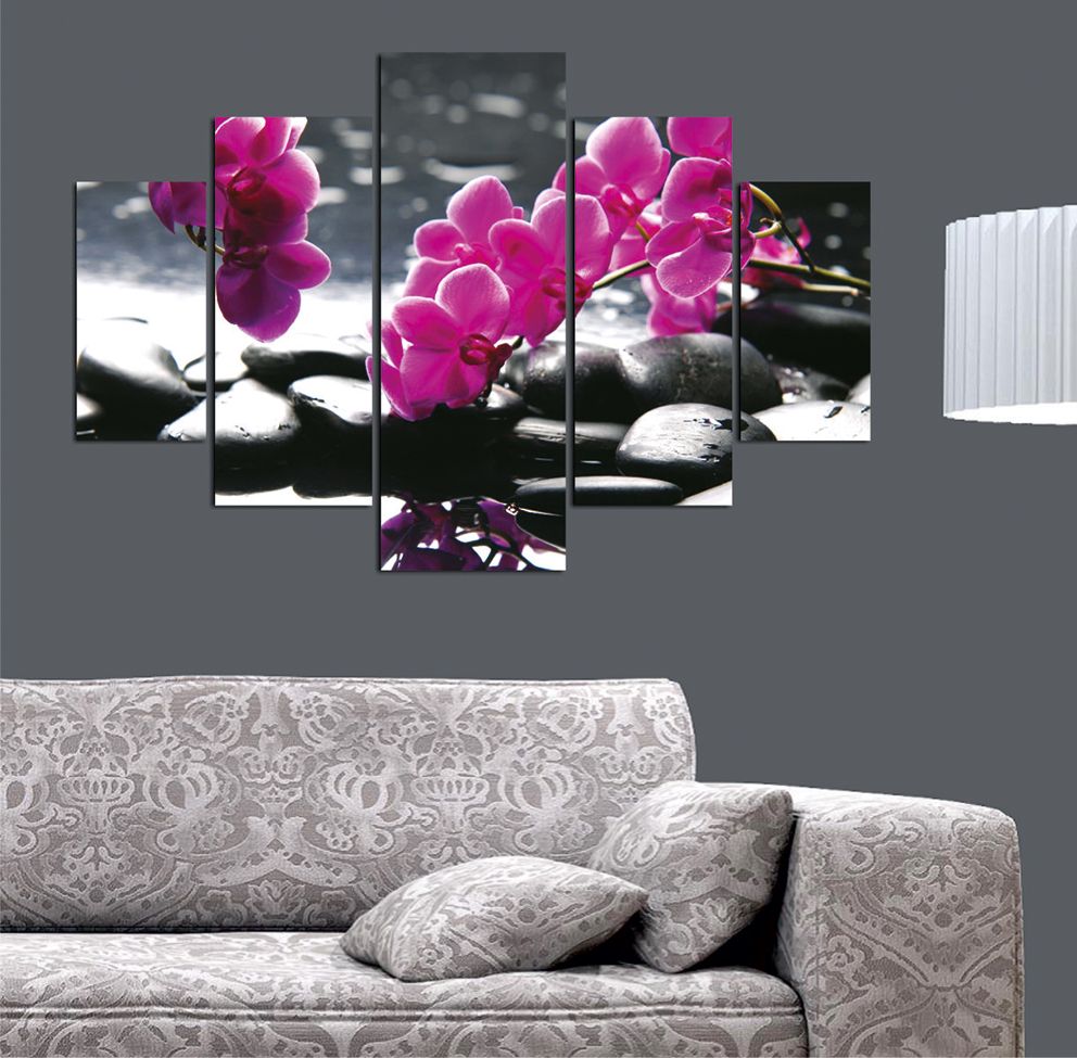 Pembe Orkideler MDF Tablo