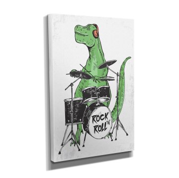 Rock'n Roll Dinosaur Kanvas Tablo