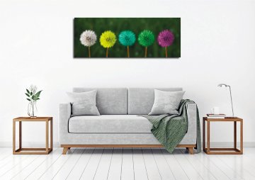 Renkli Karahindiba Çiçekleri Kanvas Tablo