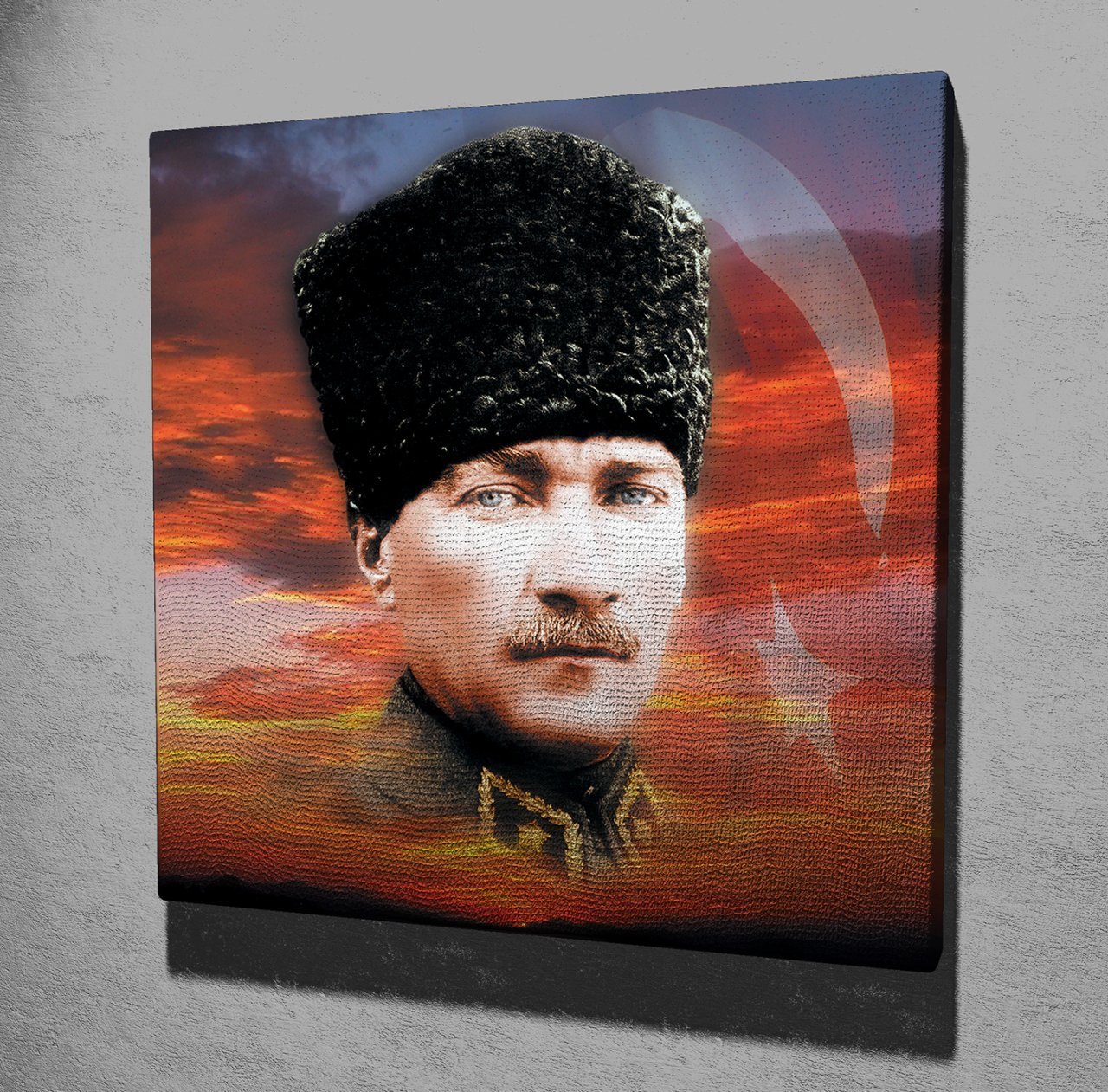 Atatürk ve Bayrak Kanvas Tablo