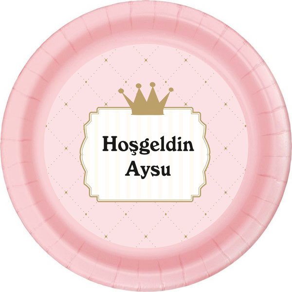 Prenses Temalı Kişiye Özel Tabak 6 Adet