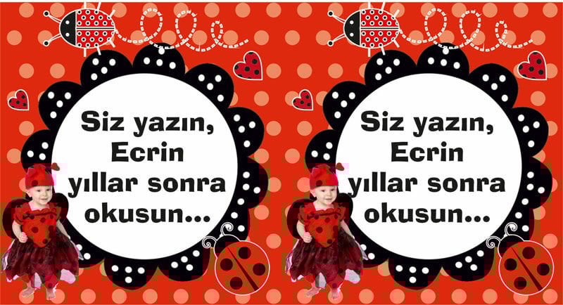 Uğur Böceği 2 Temalı Kişiye Özel Hatıra Kartı 6 Adet