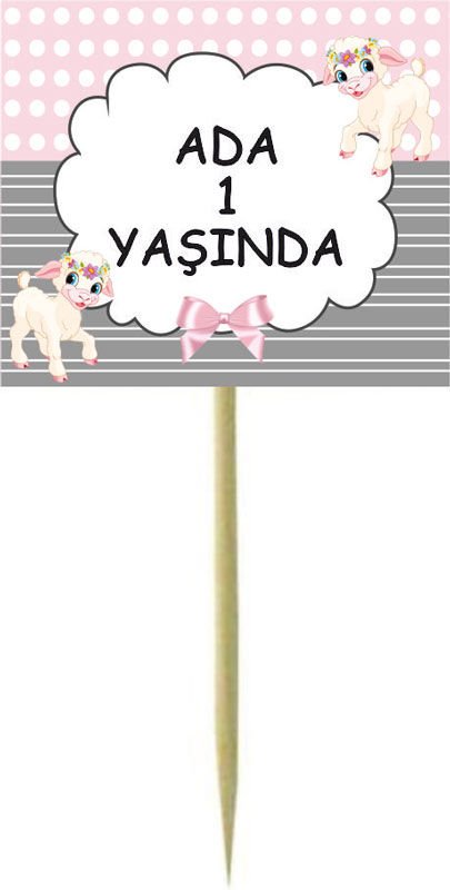 Kuzu 2 Temalı Kişiye Özel Küçük Kürdan1 12 Adet
