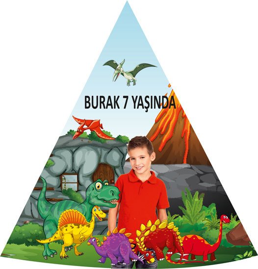 Dinazor Temalı Kişiye Özel Şapka 6 Adet