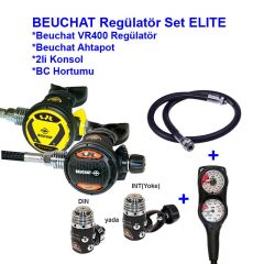 BEUCHAT Regülatör Set ELITE VR400 DIN, Ahtapot, Konsol, BC Hortumu ve Çanta dahil