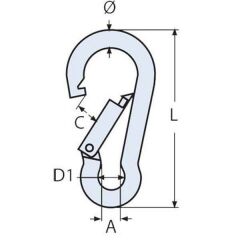 KRAKEN Tutucu Karabina 8 cm Paslanmaz Çelik