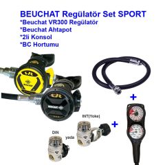 BEUCHAT Regülatör Set SPORT VR300 DIN, Ahtapot, Konsol, BC Hortumu