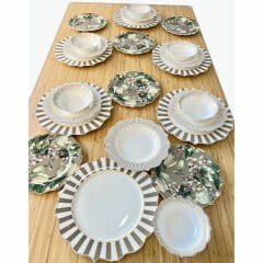 Bone China Lüx Porselen 24 Parça Yemek Takımı Seriy