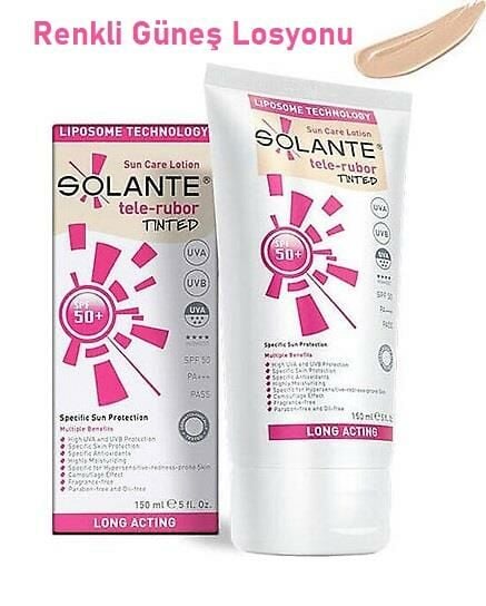 Solante Tele-rubor Tinted Spf 50+ Renkli Güneş Losyonu