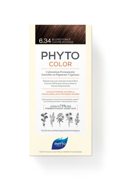 Phyto color 6.34 Koyu Kumral Dore Bakır Amonyaksız Kalıcı Bitkisel Saç Boyası