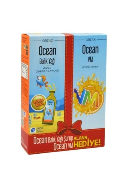 Ocean Portakallı Balık Yağı Şurubu 150 ml + Vm Şurup 150 ml Hediye