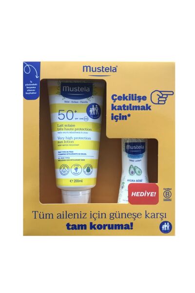 Mustela Spf50+ Güneş Losyonu 200ml + Hydrabebe Losyon 100ml