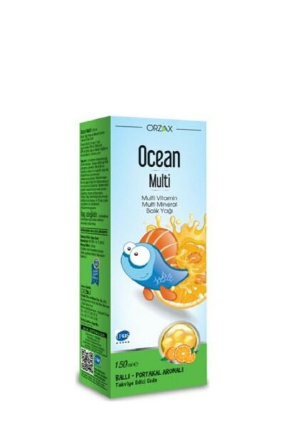 Orzax Ocean Multi Şurup Ballı Portakal Aromalı Balık Yağı 150 ml
