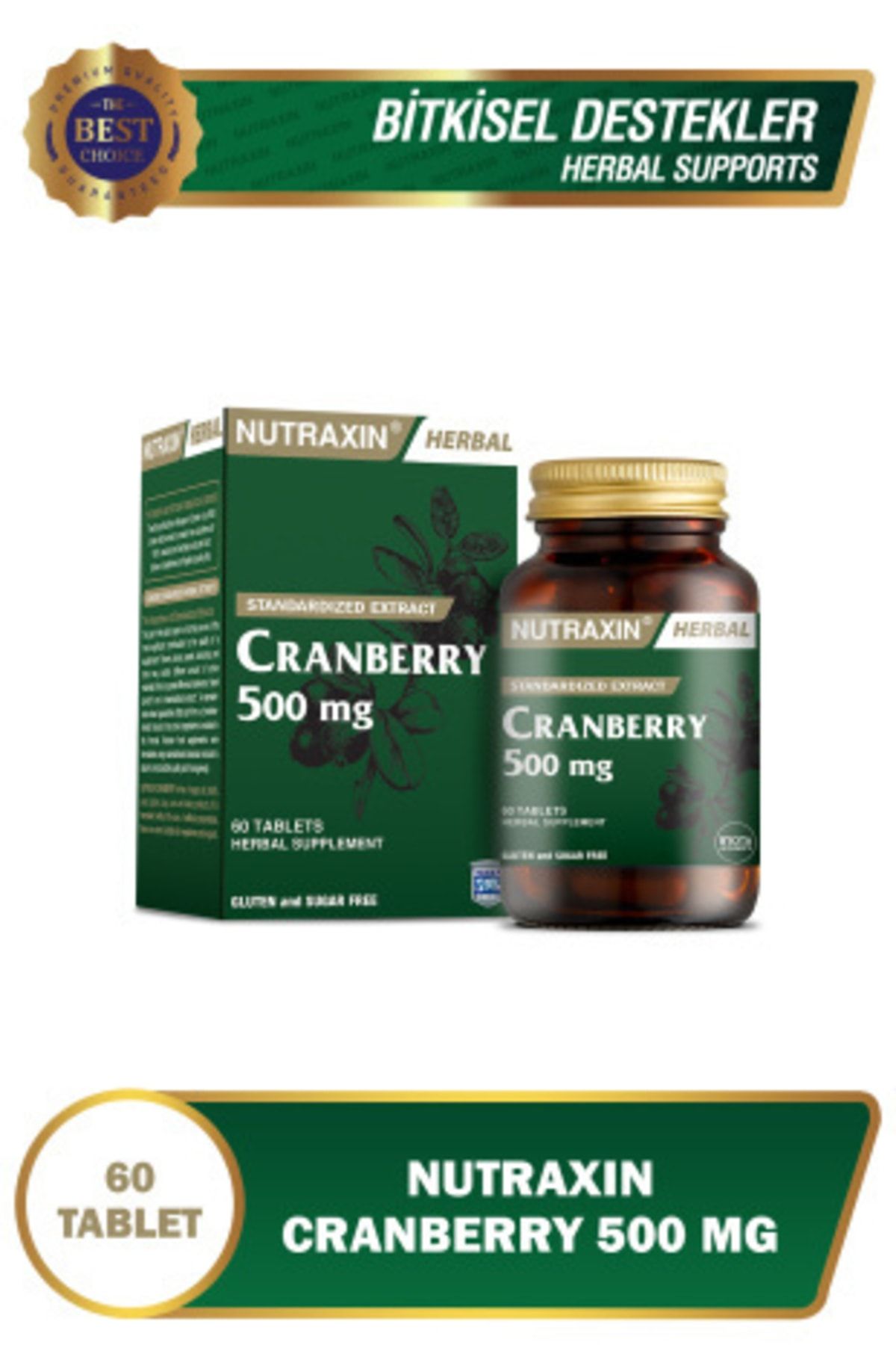 Nutraxin Cranberry Turna Yemişi 500 Mg 60 Tablet