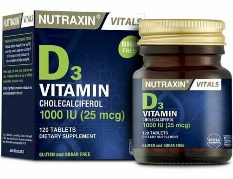 Nutraxin D3 Vitamini 120 Tablet- Vitamin Ve Mineral Takviyesi