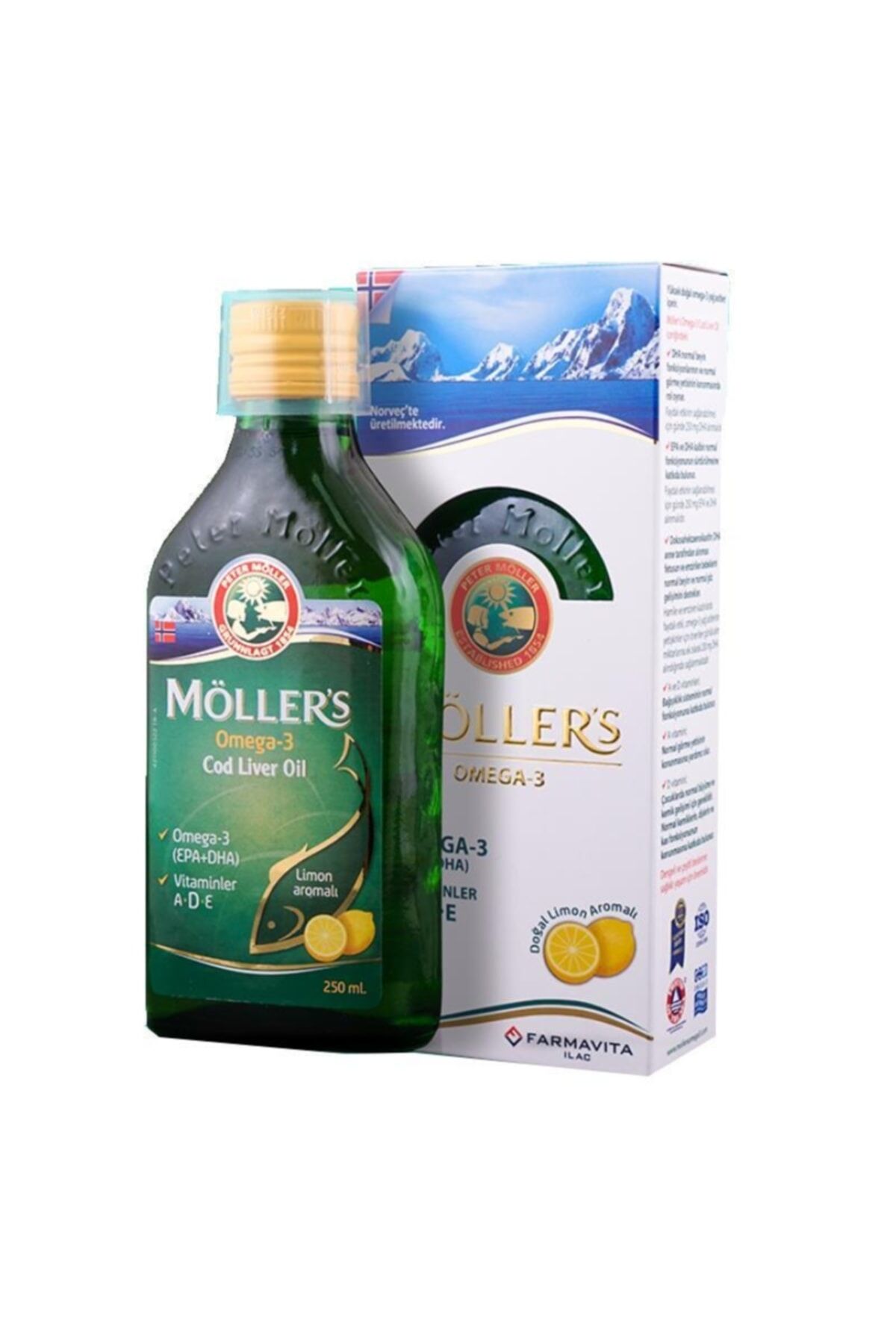 Möller's Omega-3 Limonlu Balık Yağı Şurubu Takviye Edici Gıda 250 ml