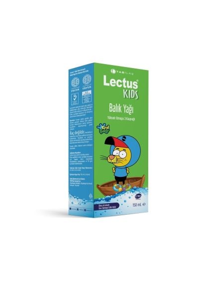 Lectus Kids Kral Şakir Elma Aromalı Balık Yağı 150 ml