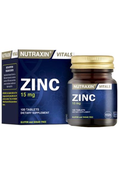 Nutraxin Zinc Sulphate - Çinko Takviyesi 15 Mg 100 Tablet