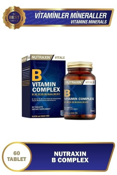 Nutraxin B Complex Vitamin 60 Tablet B1, B2, B3, B5, B6, B12