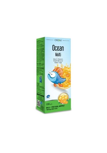 Ocean Multi Şurup Ballı Portakal Aromalı Balık Yağı 150 Ml x 2 Kutu