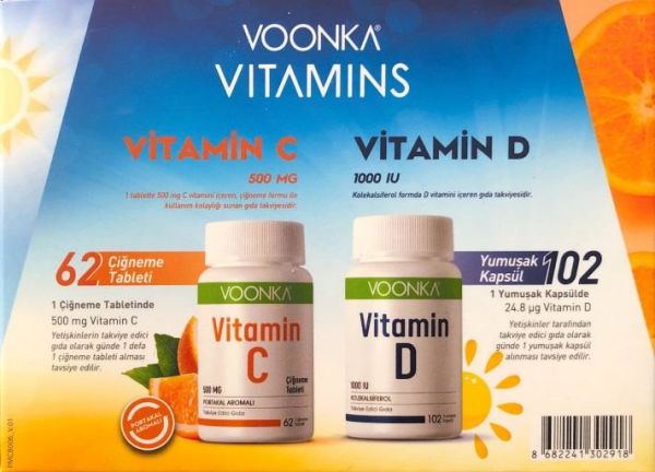 Voonka Vitamin C + Vitamin D Hediyeli Kış Paketi SKT: 2024