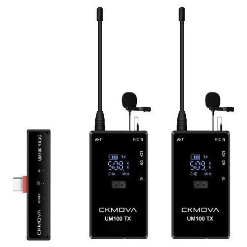 CKMOVA UM100 Kit 4 Type-C Çıkış 2.4GHz Kablosuz Mikrofon