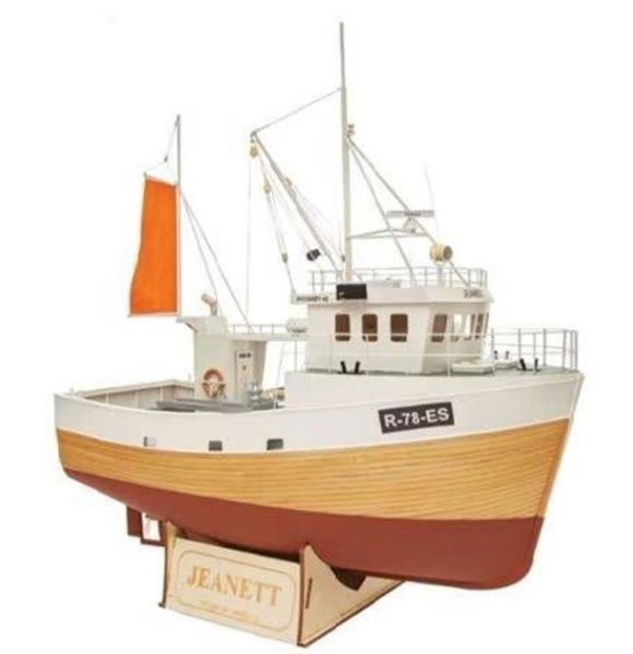 Türk Model 1/25 6010400 M/S Jeanett İskandinav Balıkçı Teknesi, R/C Dönüşebillir, Demonte Ahşap Maketi