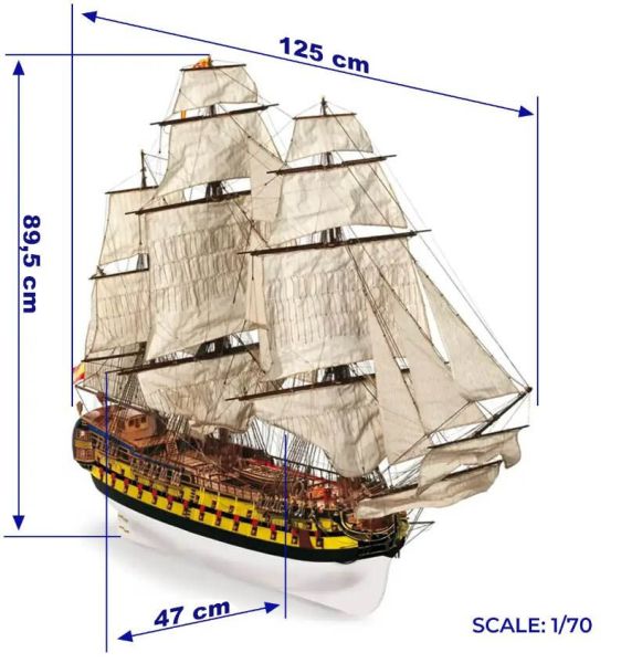 Occre 15004 1/70 San Ildefonso  Yelkenli Tekne Demonte Ahşap Maketi