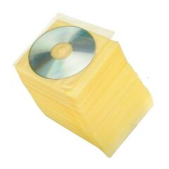 Torima CD-DVD Zarfları Çift Yönlü 100 Laü Paket Sarı