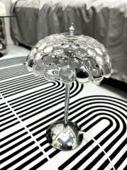 LW-15 Abajur Kristal Elmas Masa Lambası Kumandalı Romantik Akrilik Led Gece Lambası Gümüş