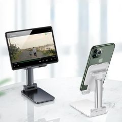 Torima JX-008 Çift Destekli Telefon / Tablet Tutucu Kaymaz Silikon Pedli Beyaz