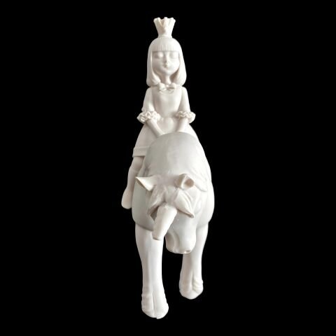 Ob 1976 - Unicorn İle Prenses Ham Polyester Obje