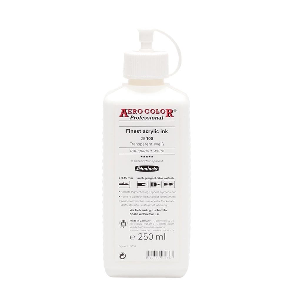 Schmincke Aerocolor Akrilik Mürekkep 250 ml 100 Transparent White