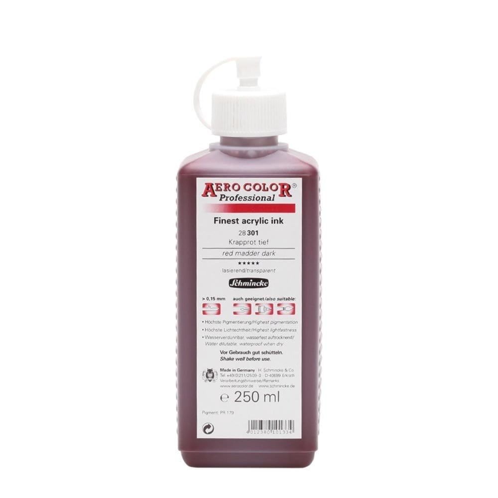 Schmincke Aerocolor Akrilik Mürekkep 250 ml 301 Red Madder Dark