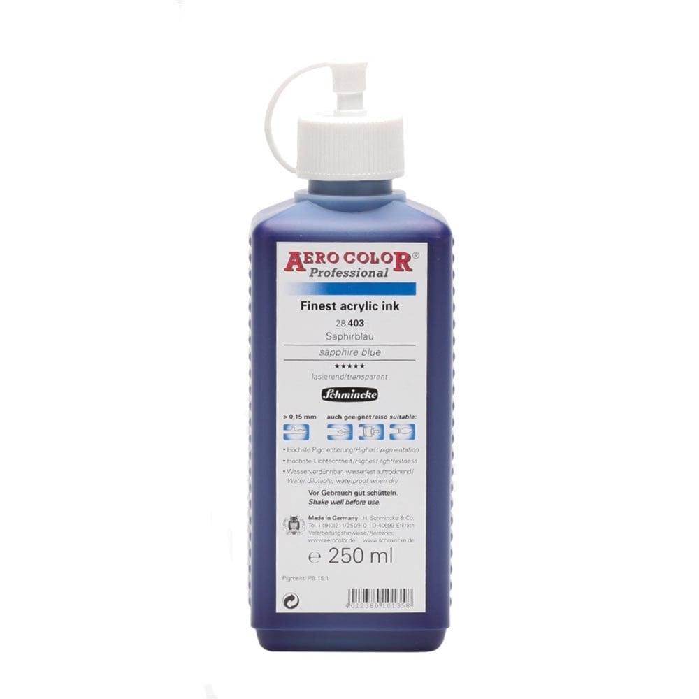 Schmincke Aerocolor Akrilik Mürekkep 250 ml 403 Sapphire Blue