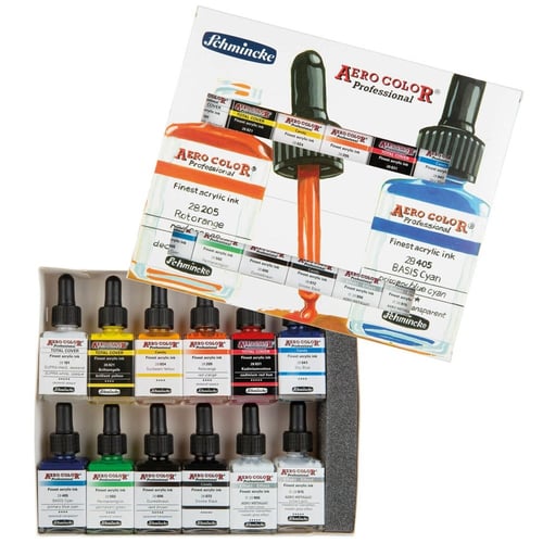 Schmincke Aerocolor Akrilik Mürekkep Set 12x28 ml 81743