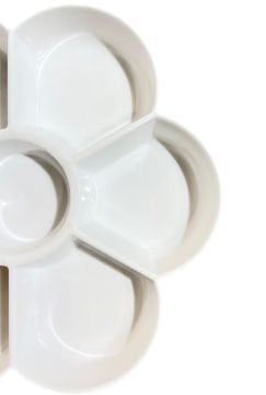 Vera Sanat 6+1 Godeli Papatya Desenli 17 cm Sert Plastik Palet