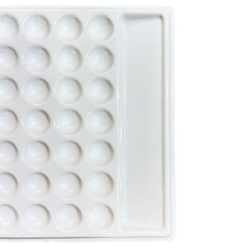 Vera Sanat 28 Godeli Fırça Bölmeli 15x18 cm Sert Plastik Palet