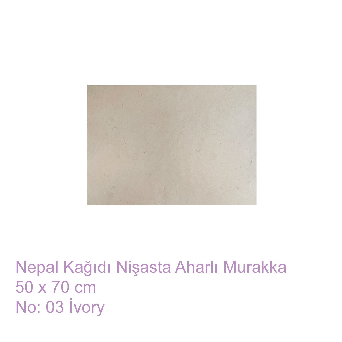 Tiryakiart El Yapımı Nepal Kağıt Murakka 50X70 cm 03 İvory
