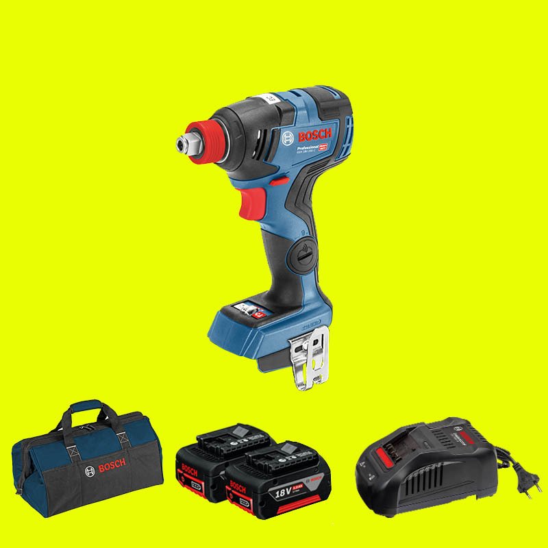 BOSCH GDX 18 V-200 C Profesyonel 18 Volt 5 Ah Çift Akülü Darbeli Somun Sıkma (Kömürsüz Motor) (Bez Çanta)